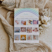 1e verjaardag Photo Board Pastel Rainbow Kaart