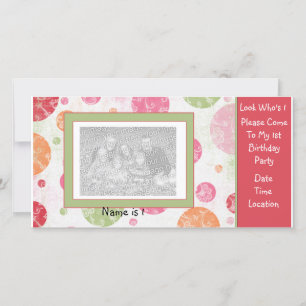 1e verjaardag PhotoCard-uitnodiging