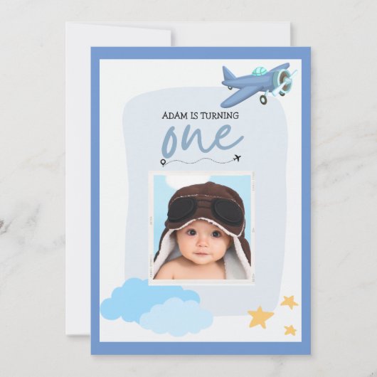 1e verjaardag Pilot uitnodiging (Voorkant)