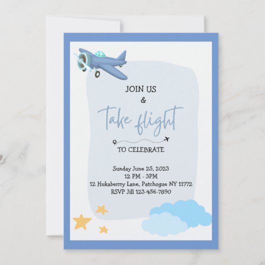 1e verjaardag Pilot uitnodiging (Achterkant)