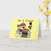 1e verjaardag Pirate T-shirts en geschenken Kaart (Gele Bloem)