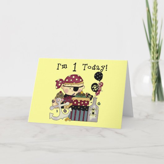 1e verjaardag Pirate T-shirts en geschenken Kaart (Voorkant)