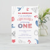 1e verjaardag Pizza Party for Boy or Girl Kaart (Staand voorkant)