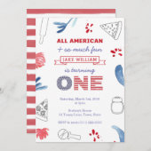 1e verjaardag Pizza Party for Boy or Girl Kaart (Voorkant / Achterkant)