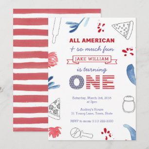 1e verjaardag Pizza Party for Boy or Girl Kaart