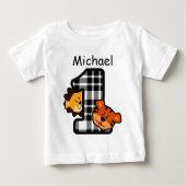 1e Verjaardag Plaid Tijger en Leeuw 1 Jaar Oud A2 (Voorkant)