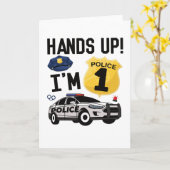1e verjaardag politieman 1 jaar oude jongen kaart (Gele Bloem)