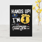 1e verjaardag politieman 1 jaar oude jongen kaart (Gele Bloem)