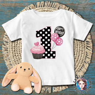 1e verjaardag Polka Dots Cupcake