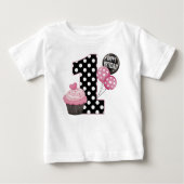 1e verjaardag Polka Dots Cupcake (Voorkant)