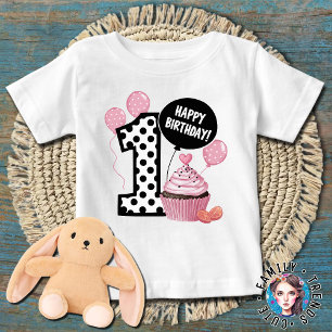 1e verjaardag polka dots nummer 1 verjaardag