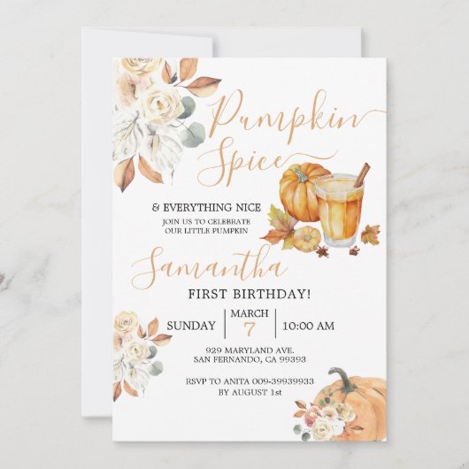 1e verjaardag pompoen specerij en alles mooi kaart (Voorkant)