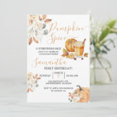 1e verjaardag pompoen specerij en alles mooi kaart (Staand voorkant)