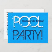 1e verjaardag Pool Party Save the Date Een jaar Z0 Aankondigingskaart (Voorkant / Achterkant)