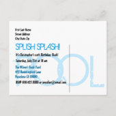 1e verjaardag Pool Party Save the Date Een jaar Z0 Aankondigingskaart (Achterkant)