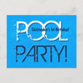 1e verjaardag Pool Party Save the Date Een jaar Z0 Aankondigingskaart (Voorkant)