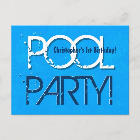 1e verjaardag Pool Party Save the Date Een jaar Z0 Aankondigingskaart (Voorkant)