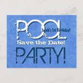 1e verjaardag Pool Party Save the Date V001 Aankondigingskaart (Voorkant)