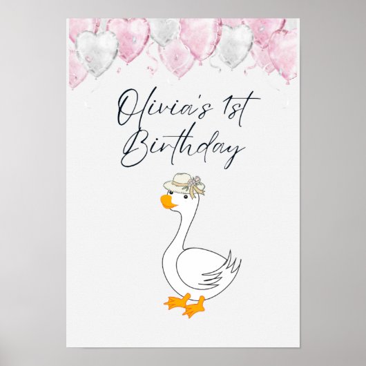 1e Verjaardag Poster met Naam (Voorkant)