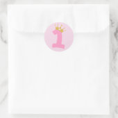 1e verjaardag prinses Crown Ronde Sticker (Tas)