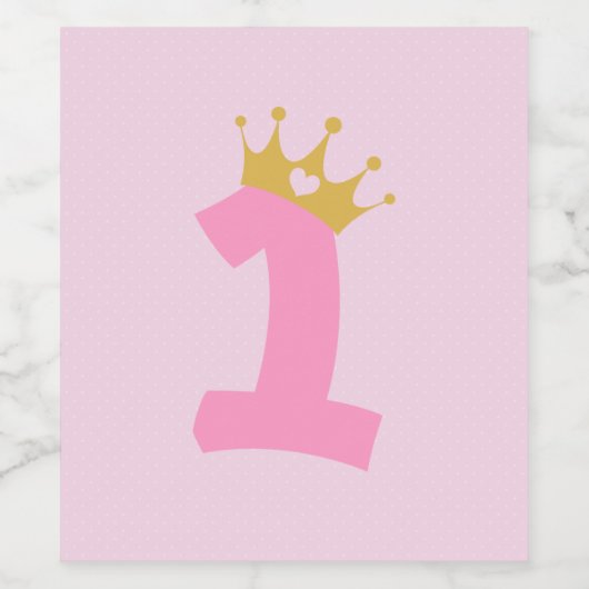 1e verjaardag prinses Crown Wijn Etiket (Enkel label)