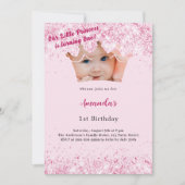 1e Verjaardag Prinses foto kroon roze Kaart (Voorkant)