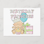 1e verjaardag prinses met kroon t-shirts briefkaart (Voorkant)