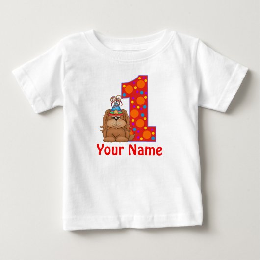 1e Verjaardag Puppy Gepersonaliseerd Shirt (Voorkant)