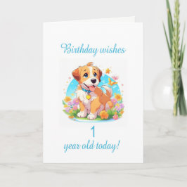 1e verjaardag puppy hond kaart
