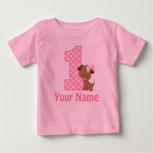 1e verjaardag puppy roze gepersonaliseerd