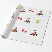 1e verjaardag raceauto inpakpapier (Uitgerold)