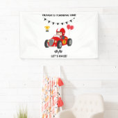 1e Verjaardag Raceauto Spandoek Bewerkbaar (Insitu)