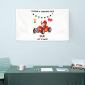 1e Verjaardag Raceauto Spandoek Bewerkbaar (Beurs)