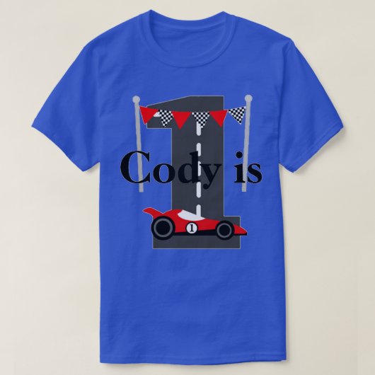 1e verjaardag raceauto t-shirt (Design voorkant)