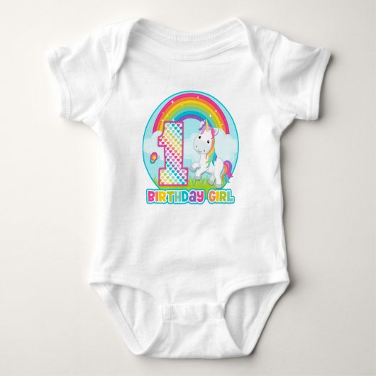 1e verjaardag regenboogvegenstrijder - Birthday Gi Romper (Voorkant)