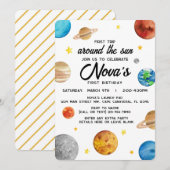 1e verjaardag - reis rond de zon buitenruimte kaart (Voorkant / Achterkant)