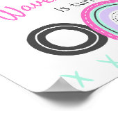 1e verjaardag Retro 90's Rainbow ONE Welkomstbord Poster (Hoek)