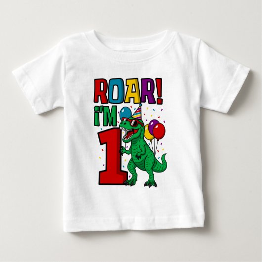 1e verjaardag Roar Dinosaur Trex (Voorkant)