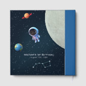 1e verjaardag Rocket Space | Enorme één foto colla Gastenboek (Achterkant)