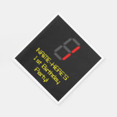 1e verjaardag: Rode digitale klok stijl "1" + naam Servet (Hoek)