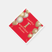 1e verjaardag Rode en gouden ballonnen van de Part Servet (Hoek)