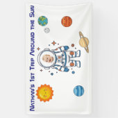 1e verjaardag rond de zon met foto spandoek (Verticaal)