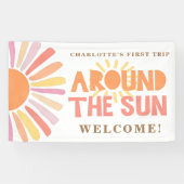 1e Verjaardag Rond De Zon Verjaardag Welkom Achter Spandoek (Horizontaal)