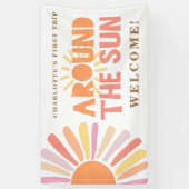 1e Verjaardag Rond De Zon Verjaardag Welkom Achter Spandoek (Verticaal)