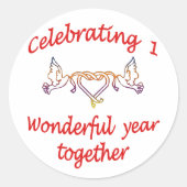 1e. VERJAARDAG Ronde Sticker (Voorkant)