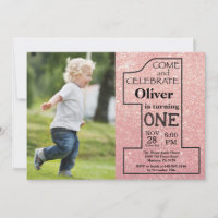 1e verjaardag Roos Gold Pink Glitter Foto