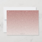 1e Verjaardag Roos Gouden Glitter Dank u kaart (Achterkant)