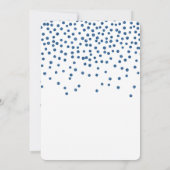 1e verjaardag Royal Blue Confetti en Gold Balloon Kaart (Achterkant)