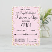 1e verjaardag Royal Celebration Princess Invitatio Kaart (Staand voorkant)