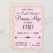 1e verjaardag Royal Celebration Princess Invitatio Kaart (Voorkant / Achterkant)